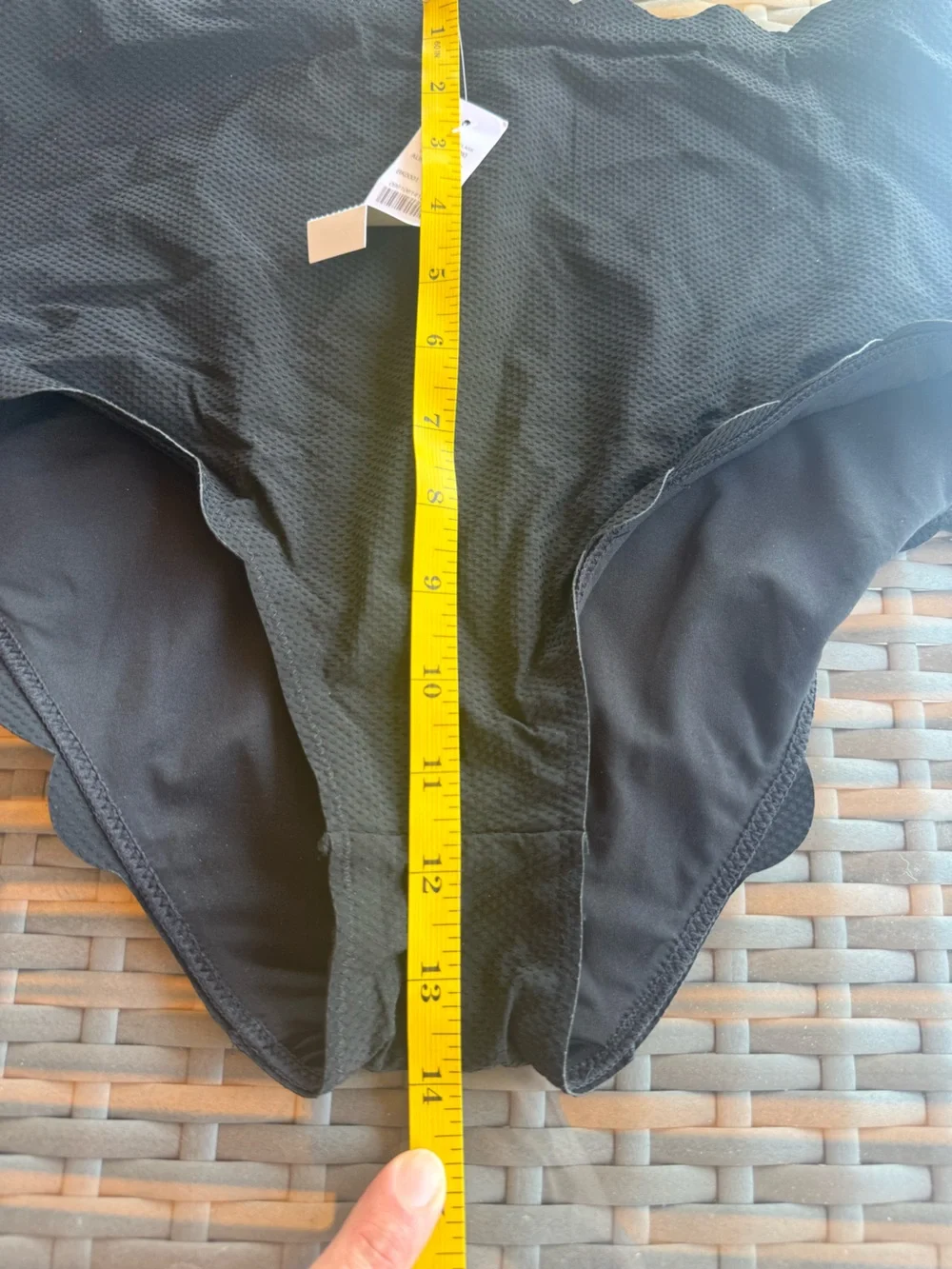 J.Crew Scallop Piqué High Waist Bikini Set Black Textured Medium NWT